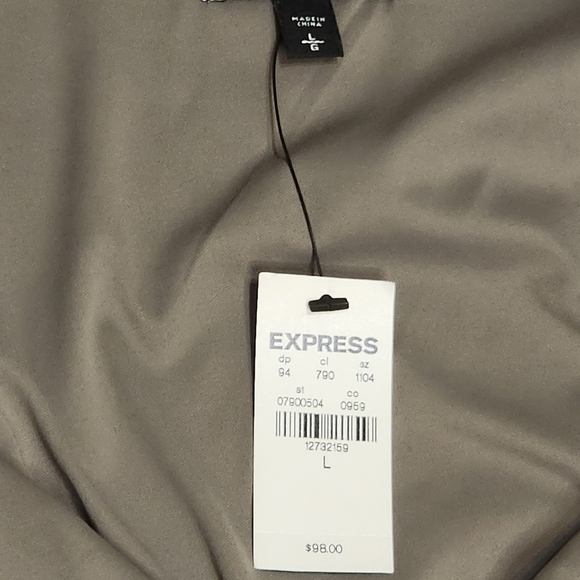 Express Pewter Metallic Sequin Long Sleeve Dress Size L - Picture 6 of 6